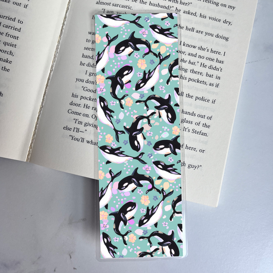 Floral Orcas Bookmark