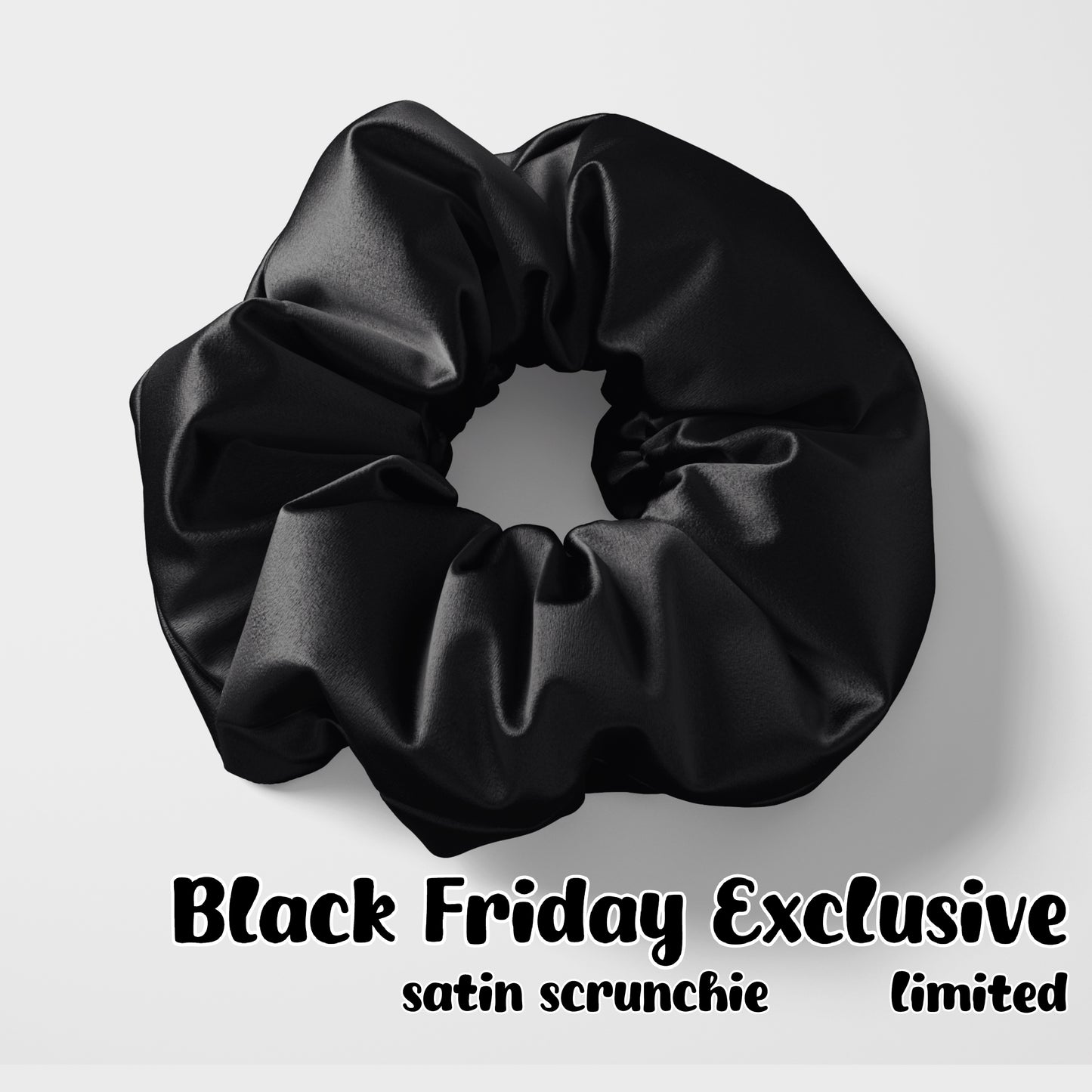 Black Satin Scrunchie