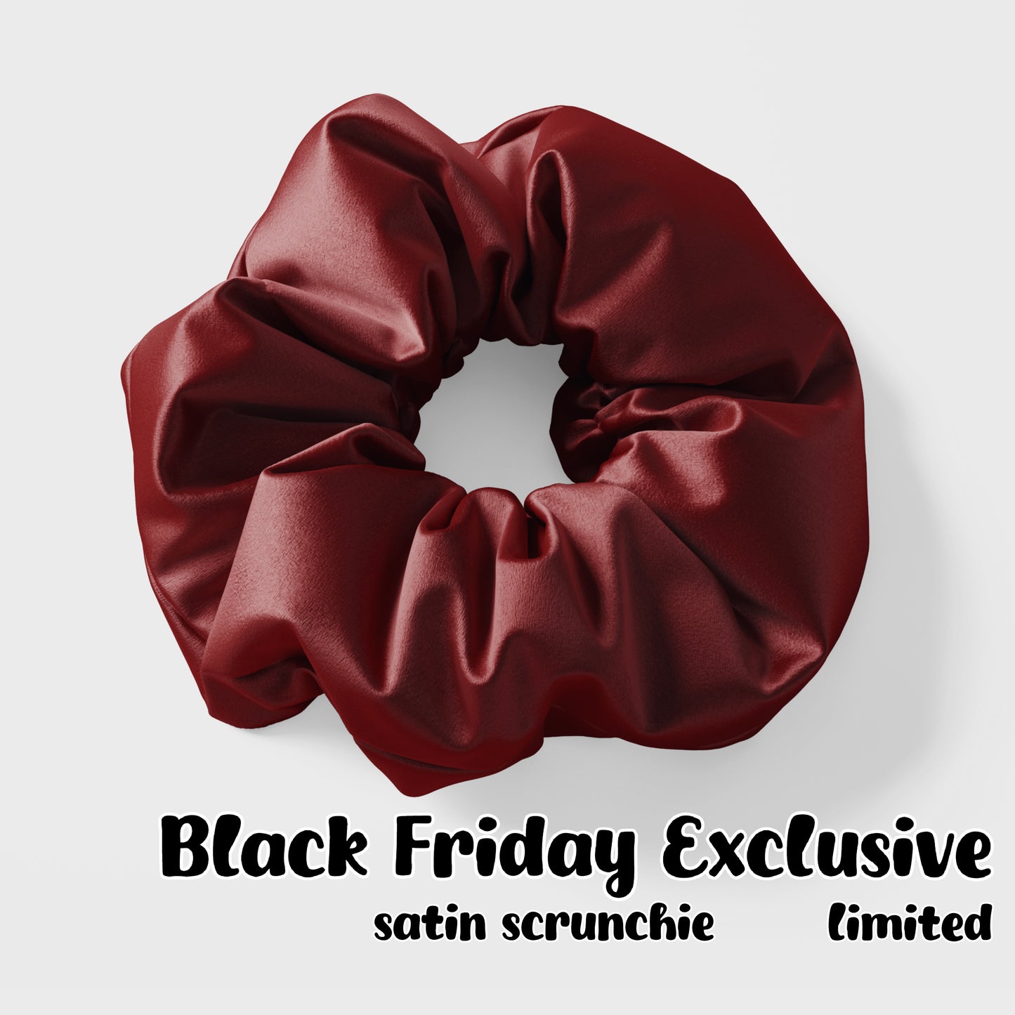 Burgundy Satin Scrunchie