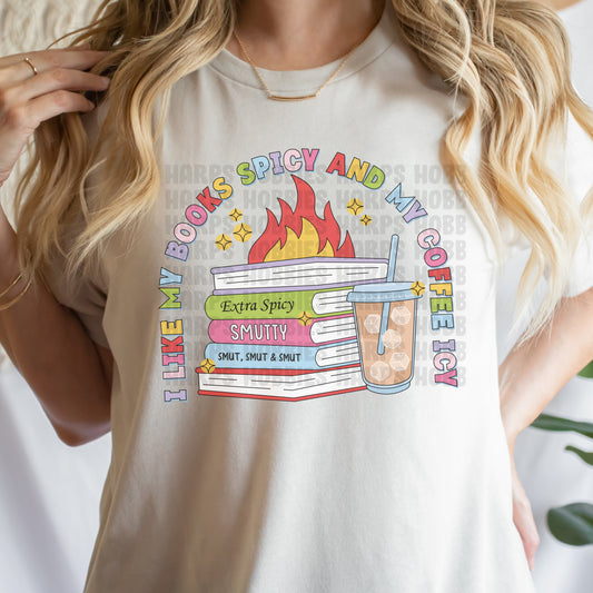 Books Spicy, Coffee Icy (tshirt/hoodie/sweatshirt/longsleeve)