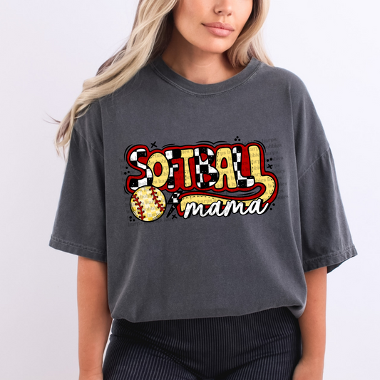 Retro Softball Mama (tshirt/hoodie/sweatshirt/longsleeve)