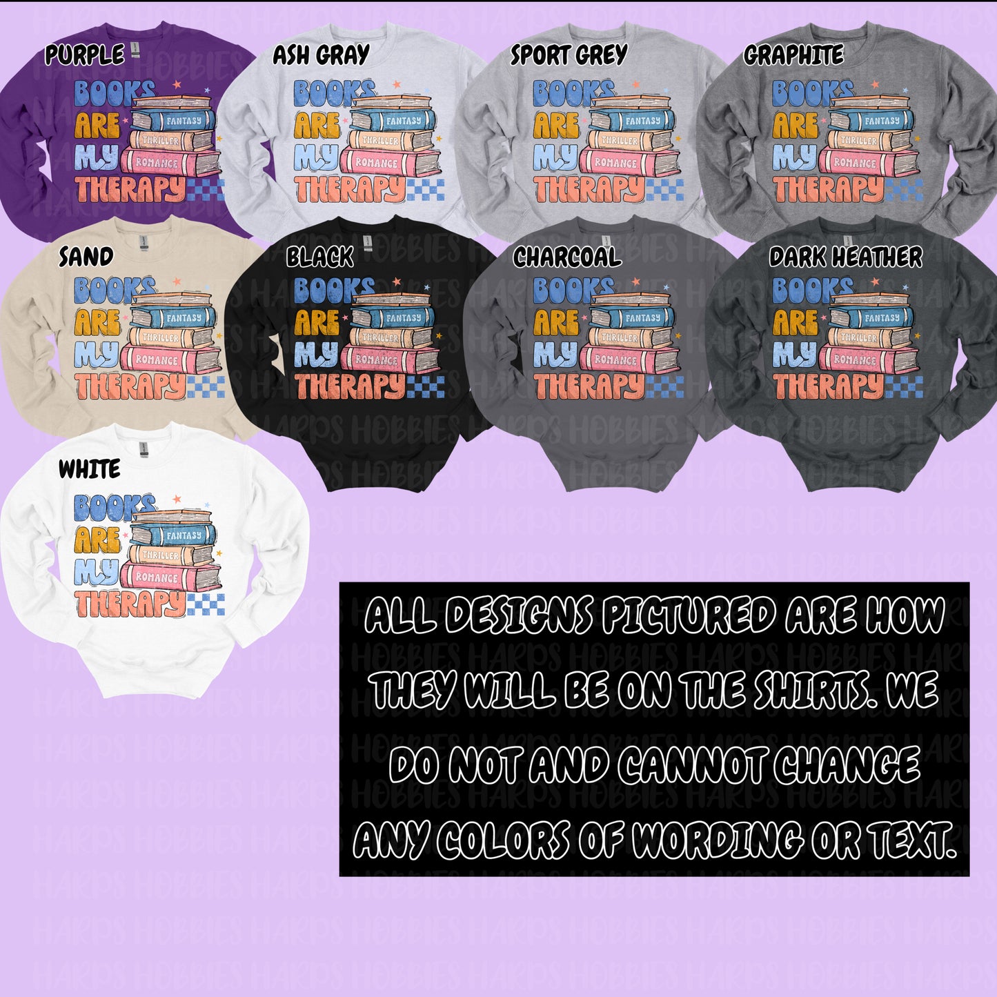Books are my Therapy (tshirt/hoodie/sweatshirt/longsleeve)