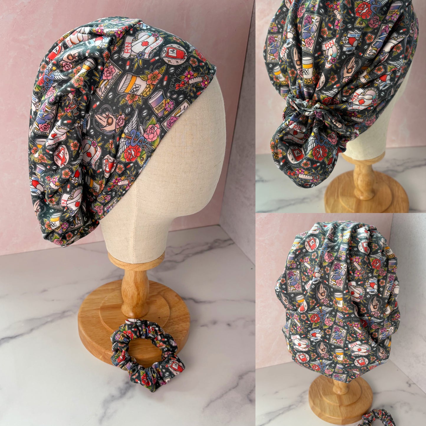 Sketchy Nurse Tattoo Scrub Hat