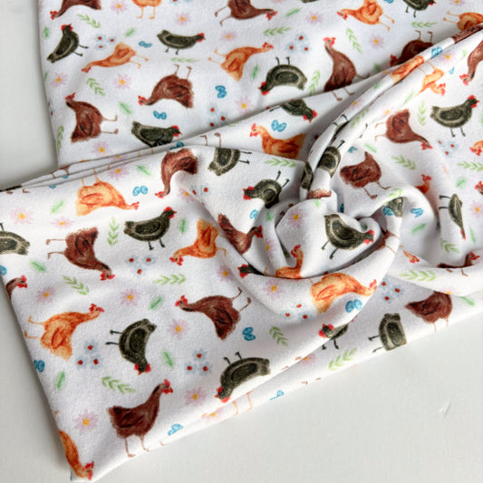 Floral Chickens Headband