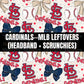 CARDINALS BOWS (headband,scrunchie,skinny scrunchie)