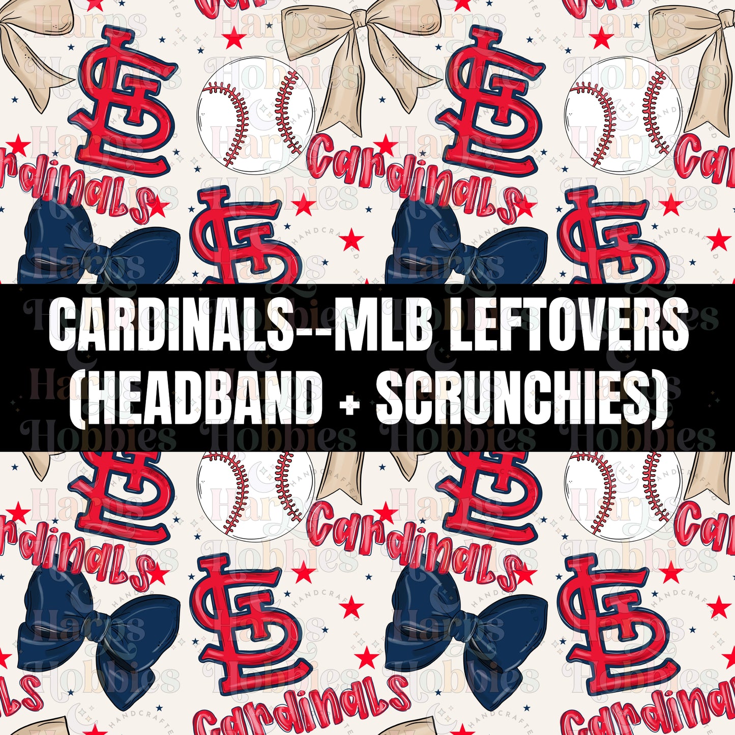 CARDINALS BOWS (headband,scrunchie,skinny scrunchie)