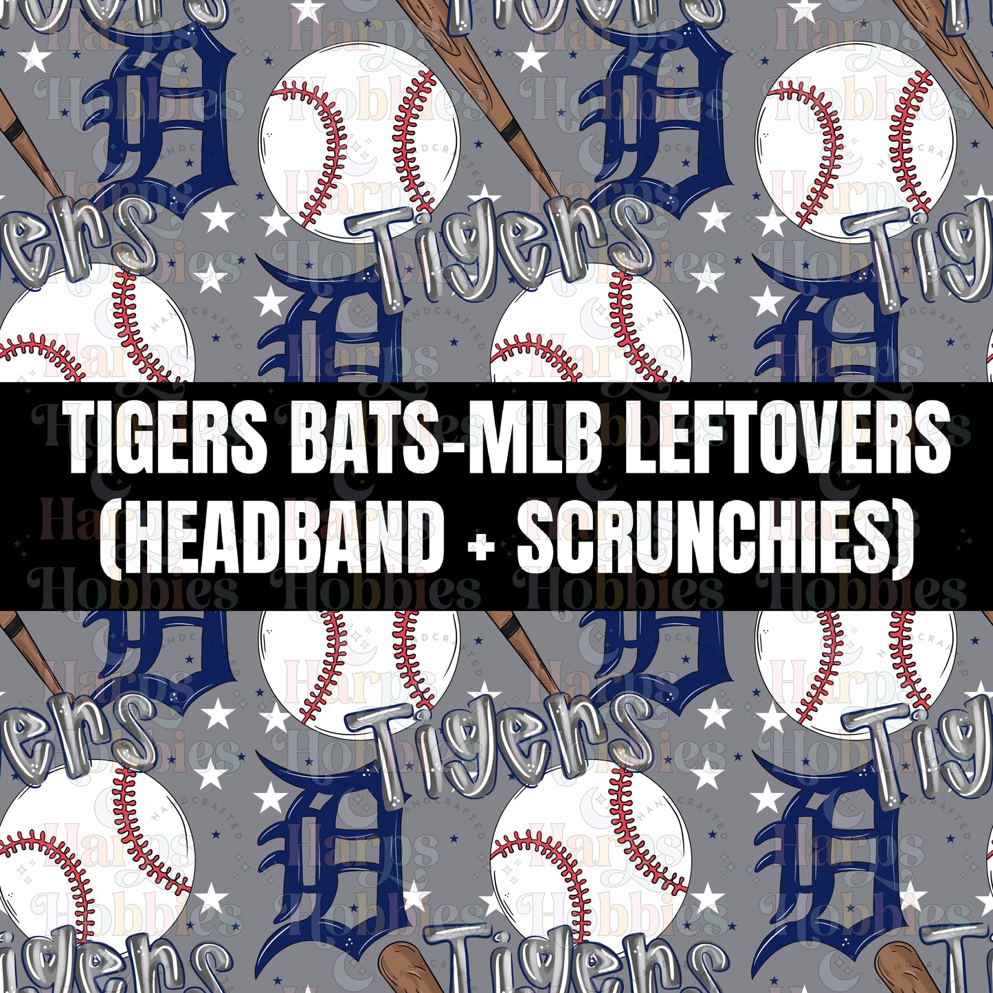 TIGERS BATS (headband,scrunchie,skinny scrunchie)