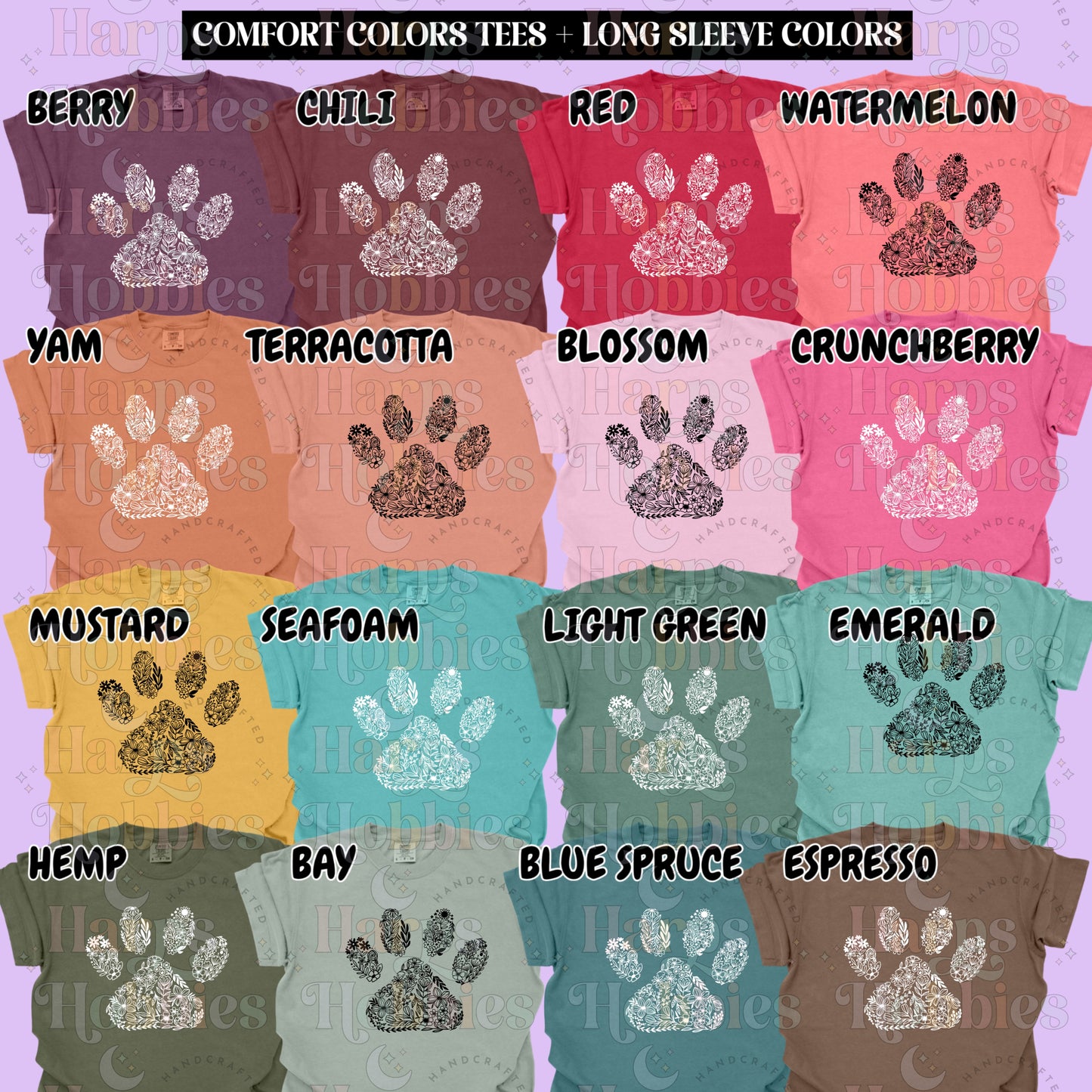 Floral Pawprint (tshirt/hoodie/sweatshirt/longsleeve)
