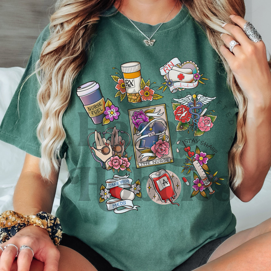 Nurse Tattoo Collage (tshirt/sweatshirt)