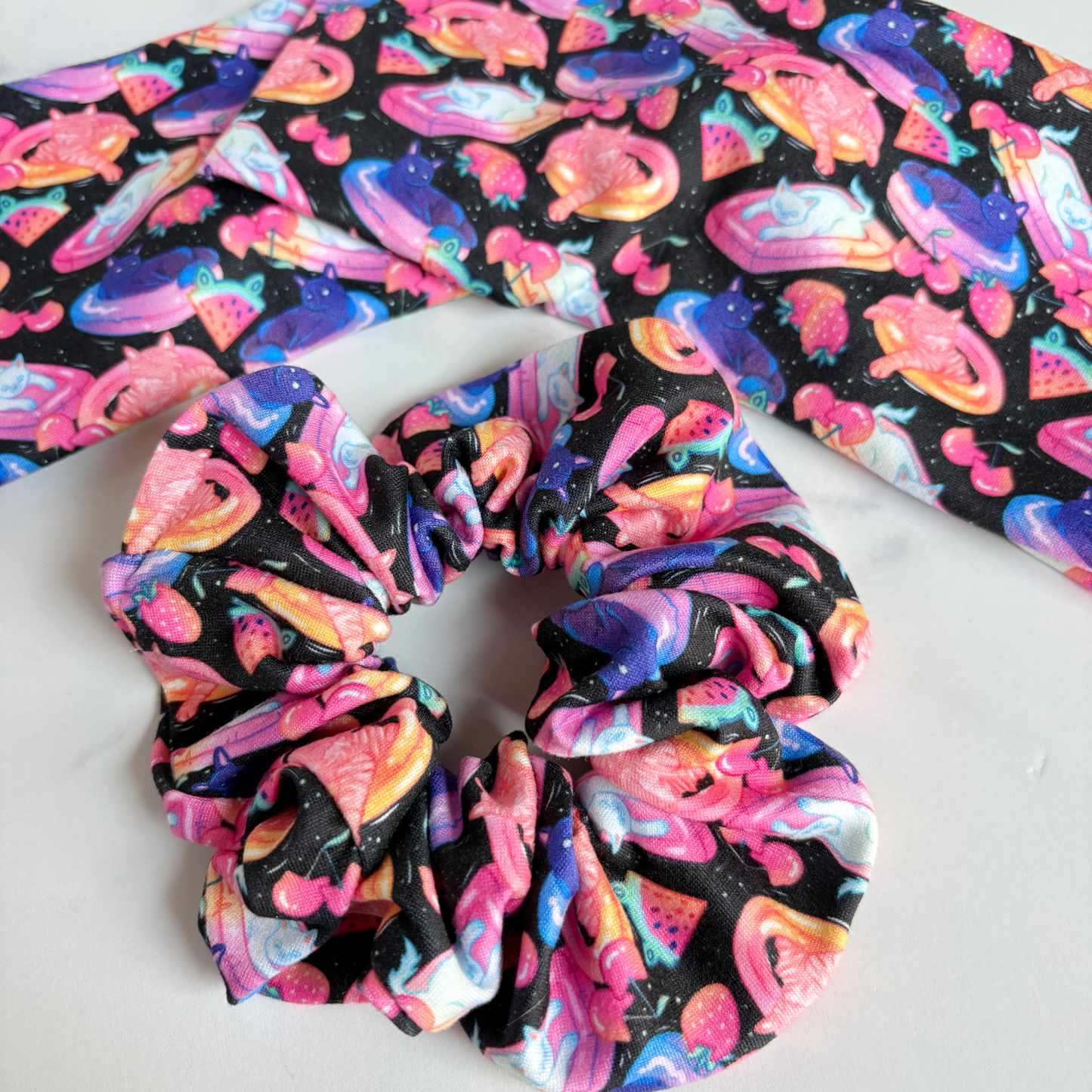 Cats on Floaties Scrunchie (Regular)