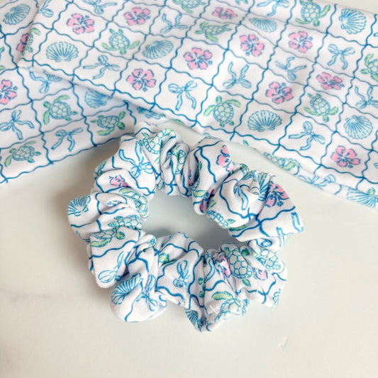 Turtle Patchwork Scrunchie (Skinny)