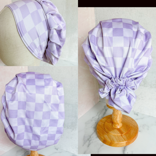 Purple Checkers Scrub Hat