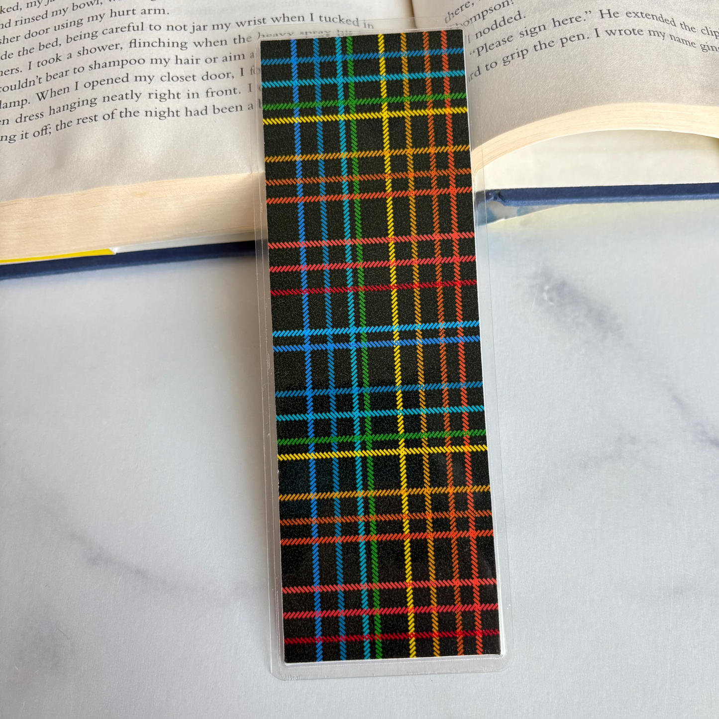 Rainbow Plaid Bookmark