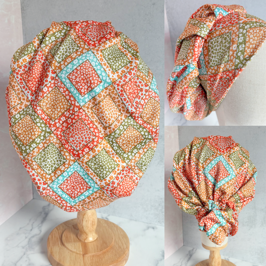 Fall Floral Patchwork Scrub Hat