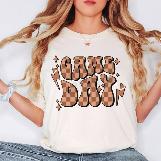 Game Day Checkered Football (tshirt/sweatshirt)