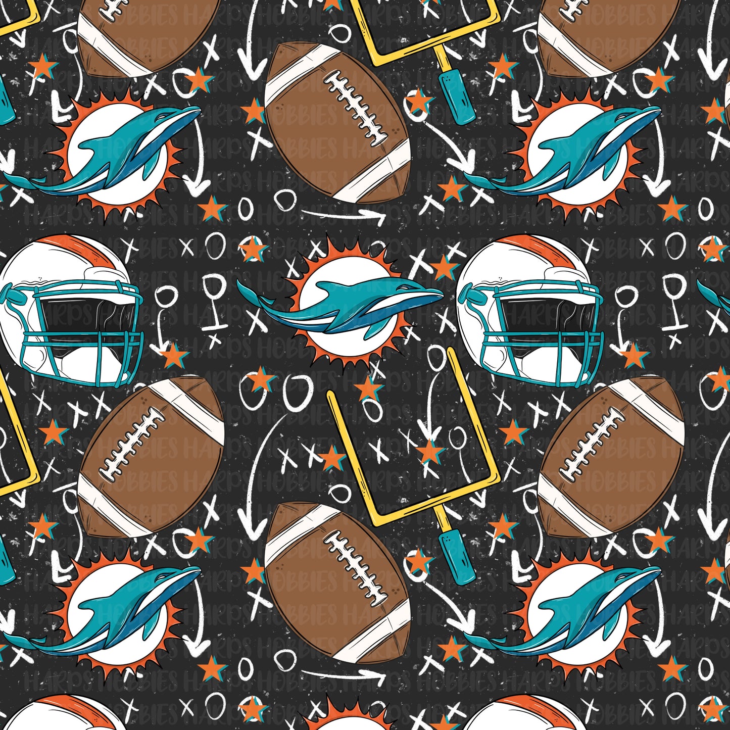 Miami Dolphins (headband/scrunchie)