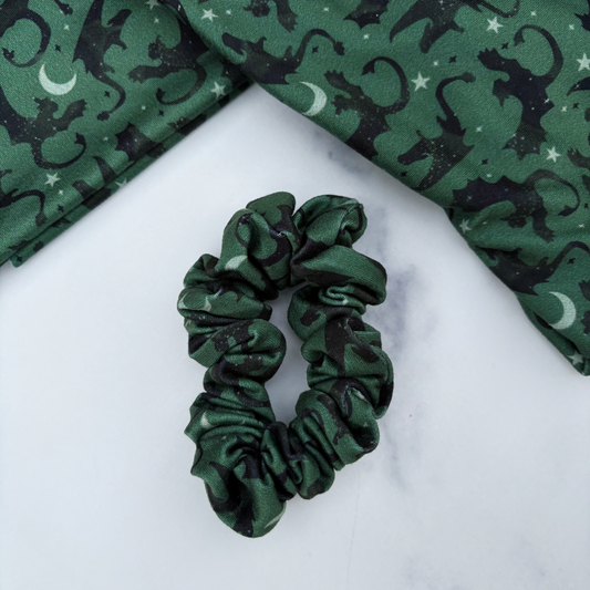 Green Dragons Scrunchie (Skinny)