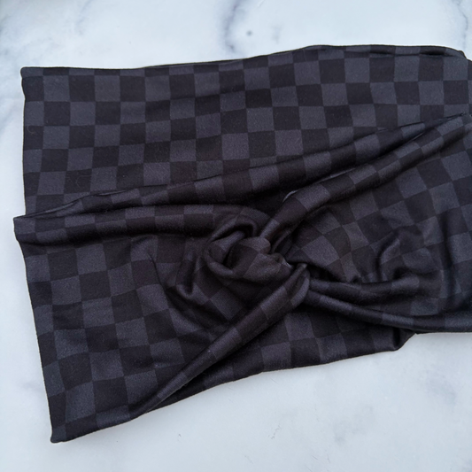 Black Checkered Headband