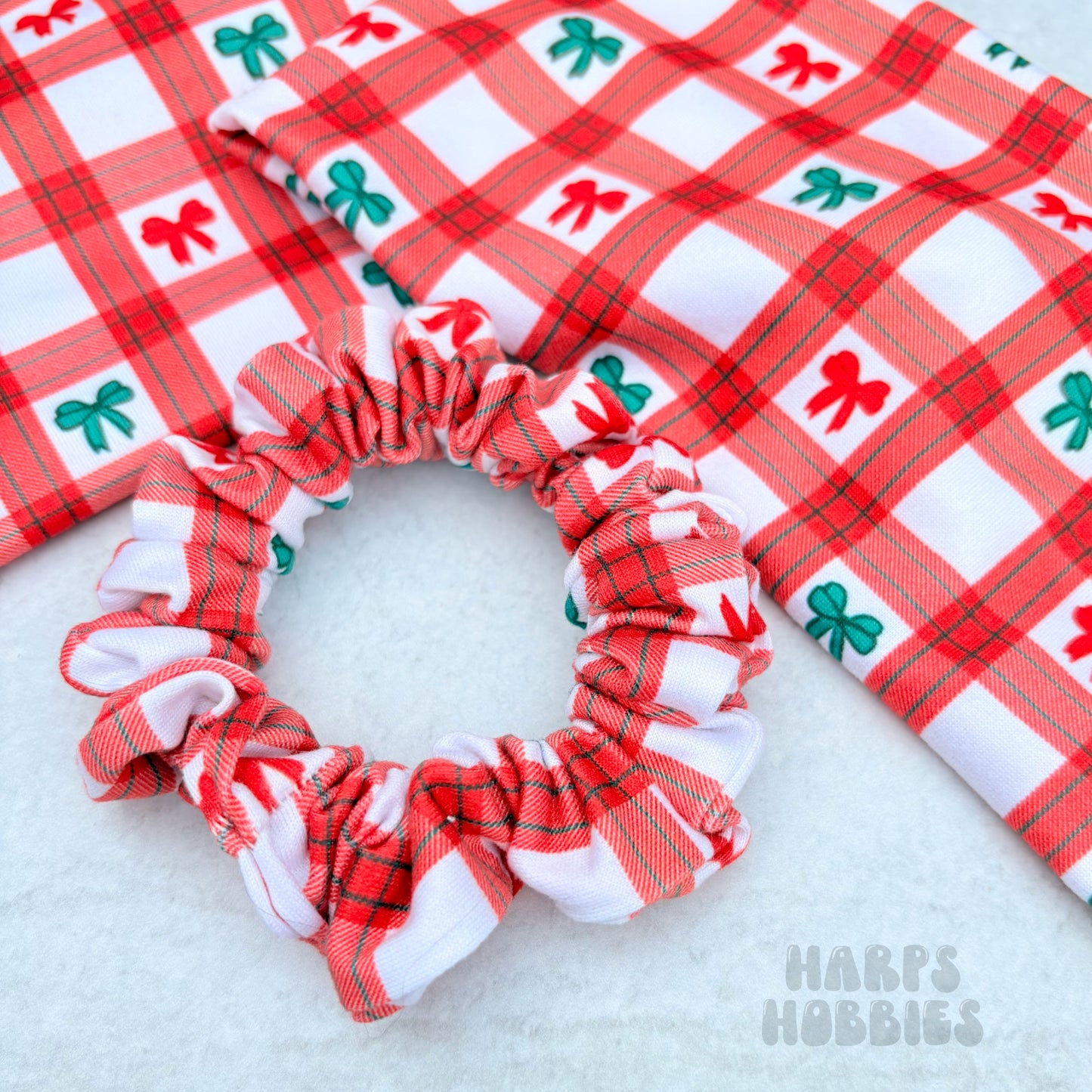 Plaid Bows Scrunchie (Skinny)