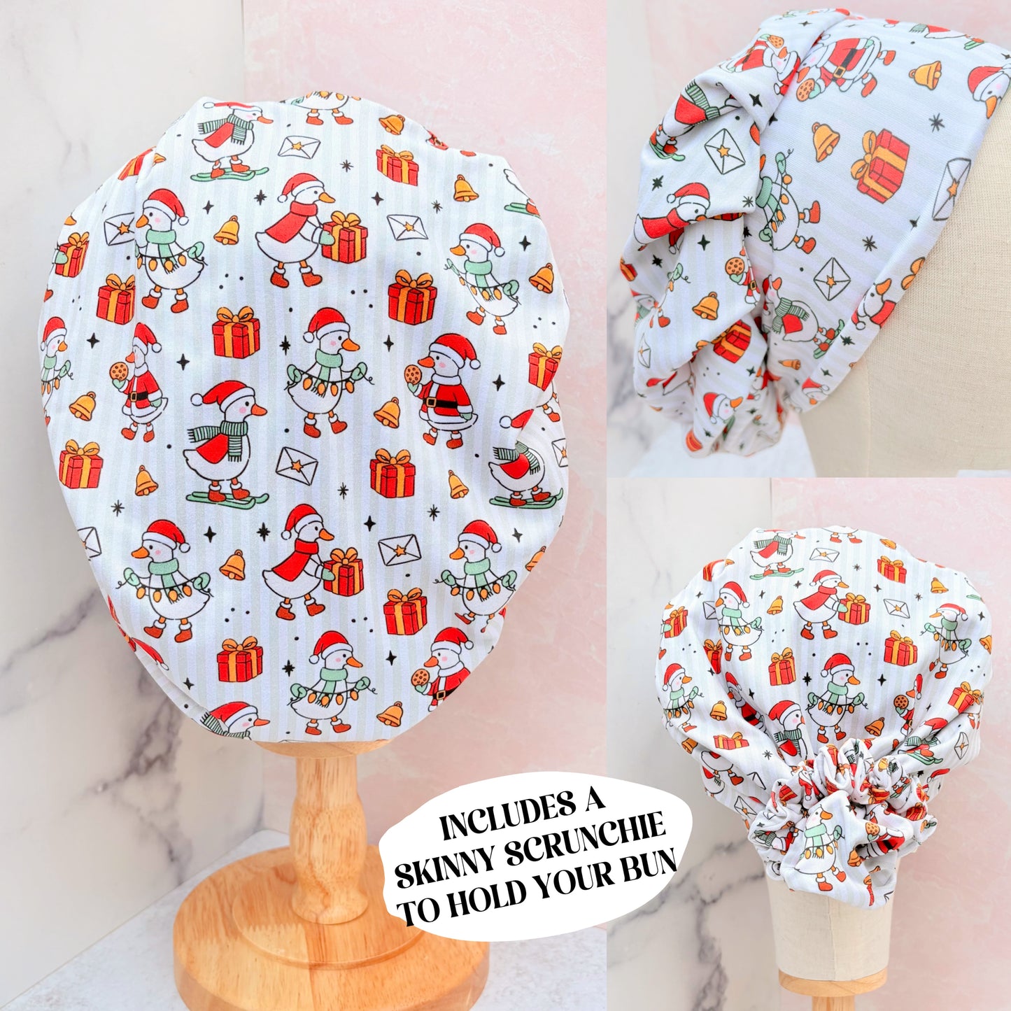 Holiday Geese Scrub Hat