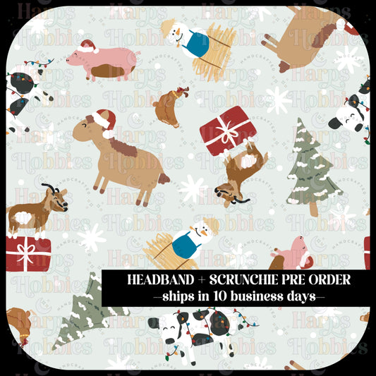 Winter Farm Animals (headband/scrunchie)