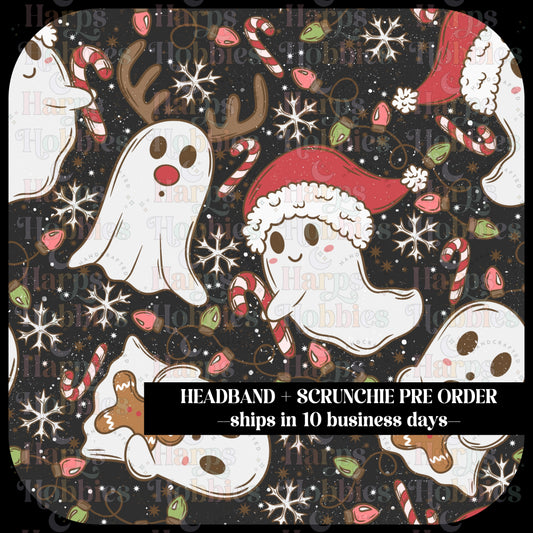 Holiday Ghosts (headband/scrunchie)