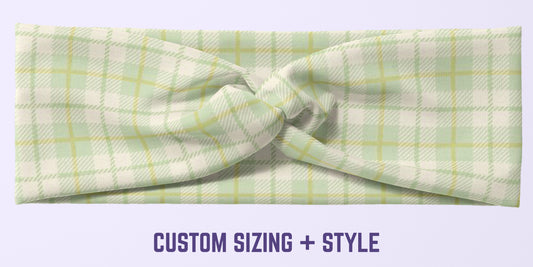Green Gingham Headband