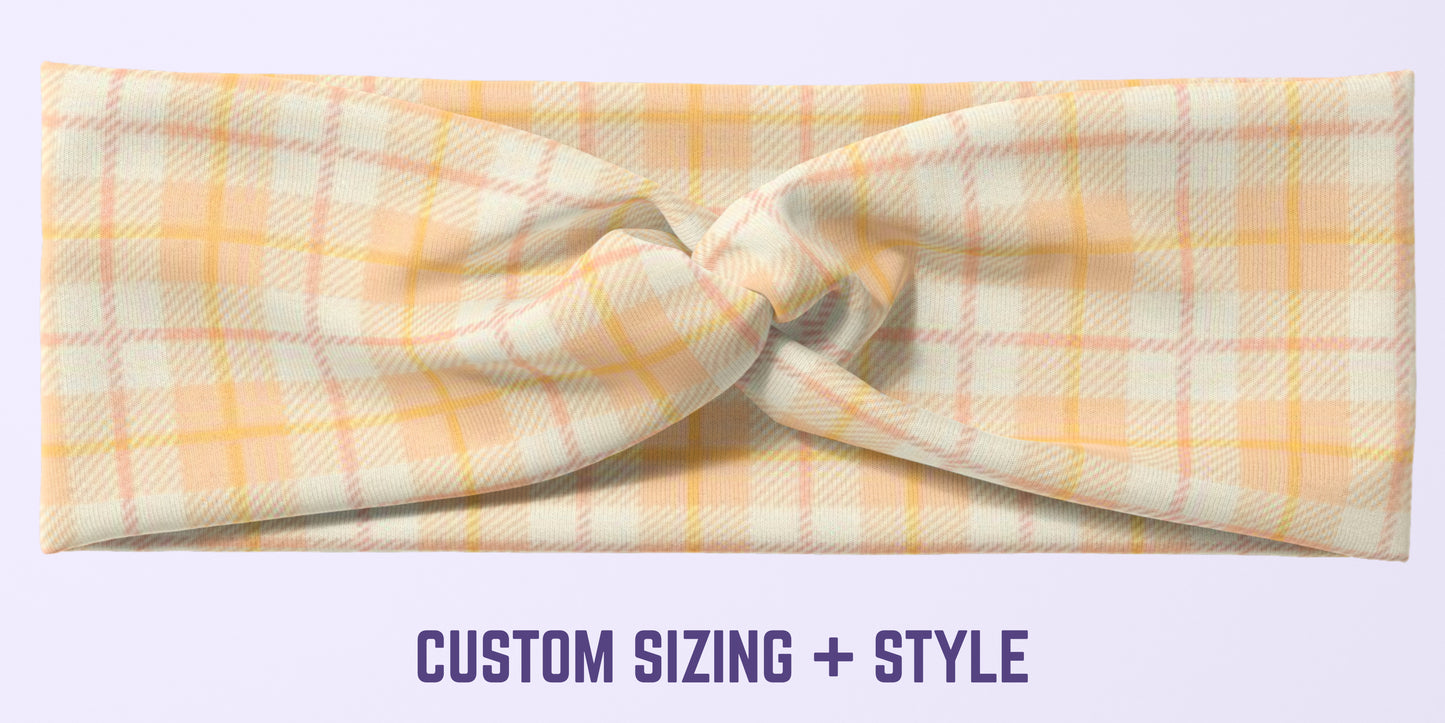 Orange Gingham Headband