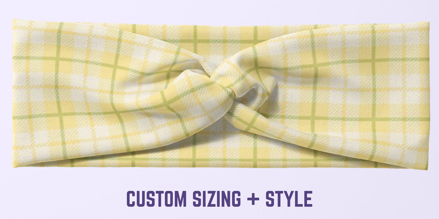 Yellow Gingham Headband