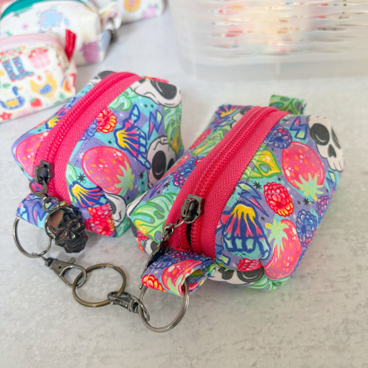 Berry Skulls Keychain Pouch