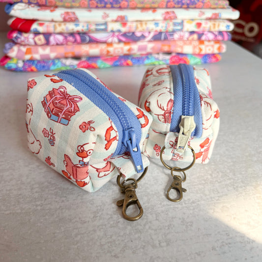 Silly Reading Goose Keychain Pouch