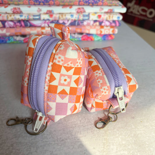 Boho Quilt Keychain Pouch