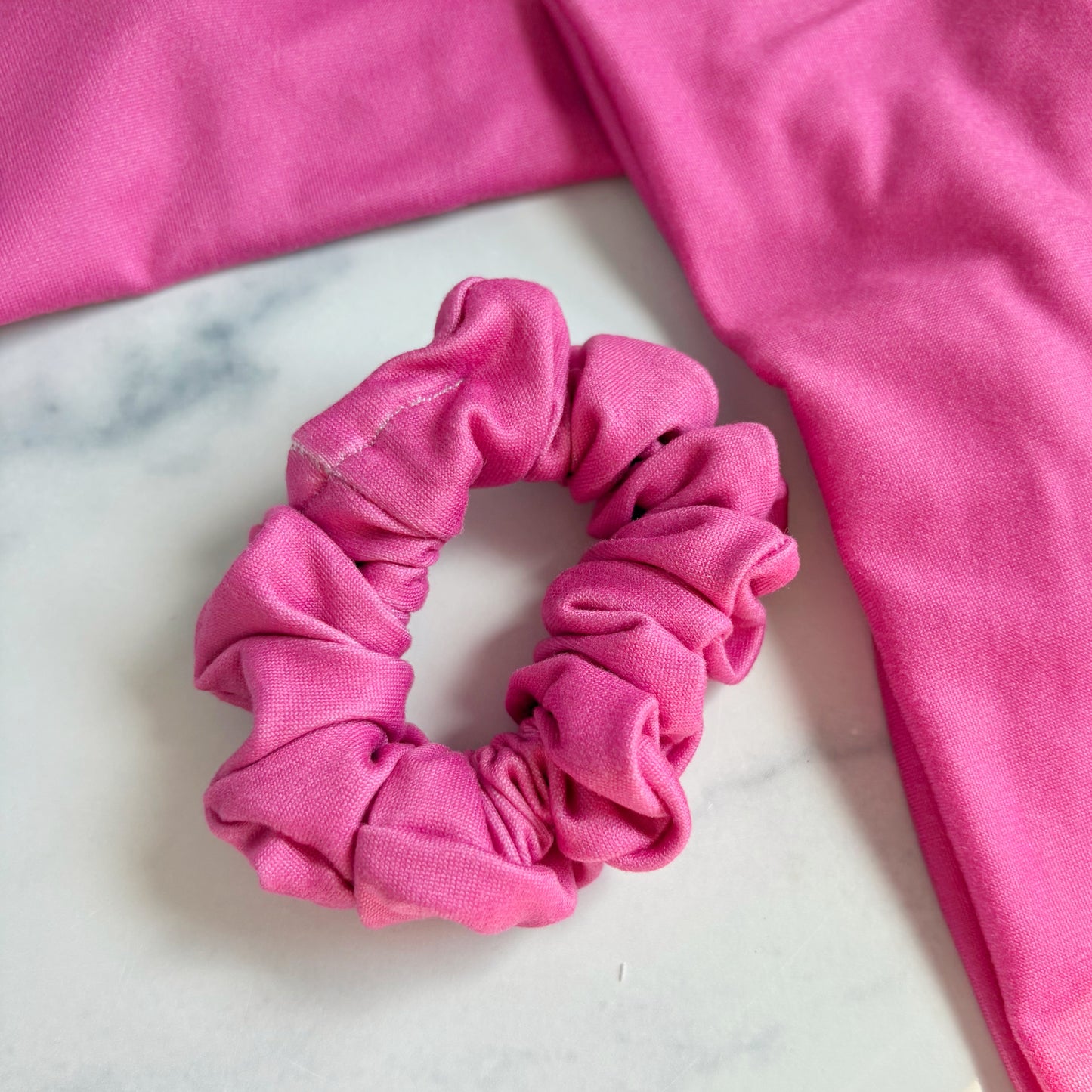 Hot Pink Solid Scrunchie (Skinny)
