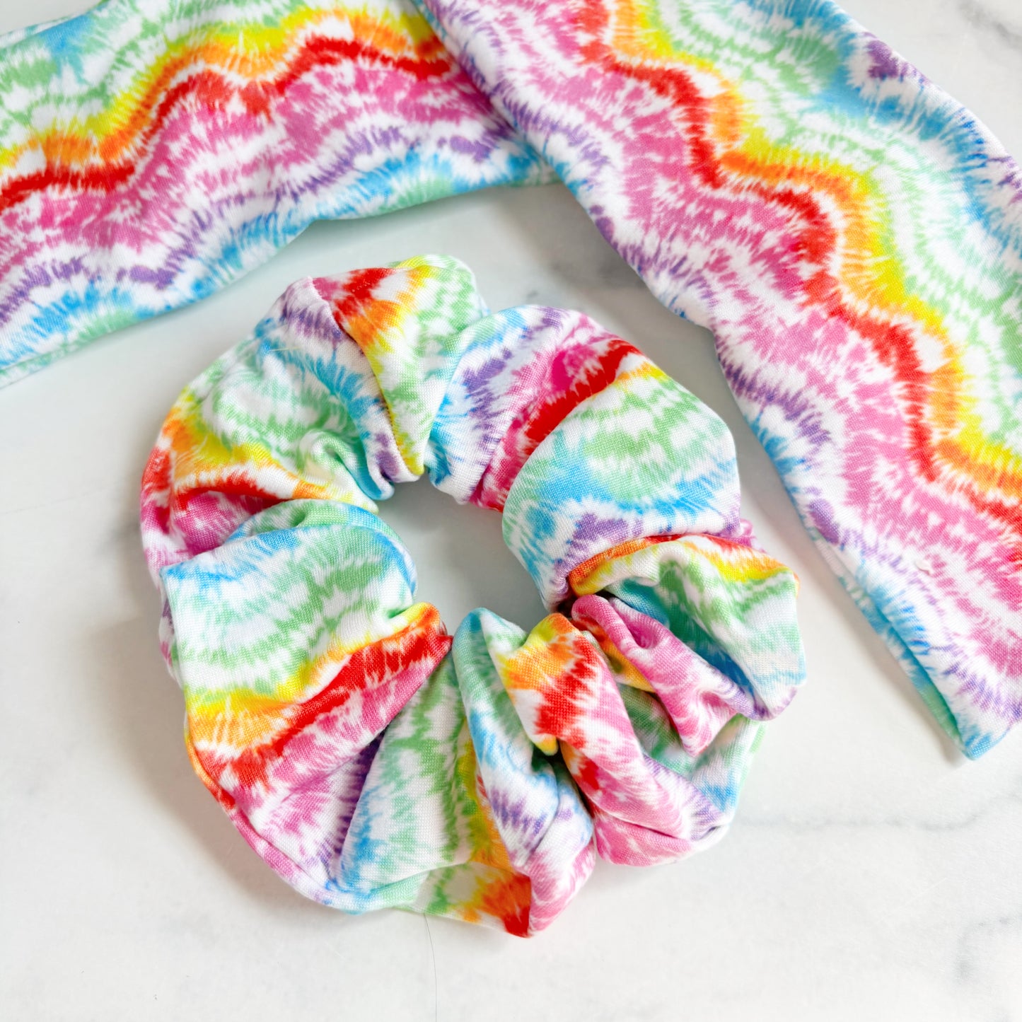 Rainbow Tie Dye Scrunchie (Regular)
