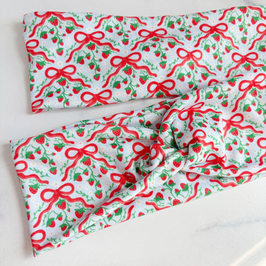 Strawberry Bows Headband