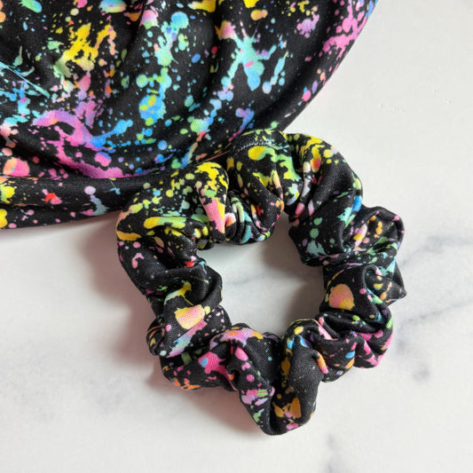 Rainbow Splatter Scrunchie (Skinny)