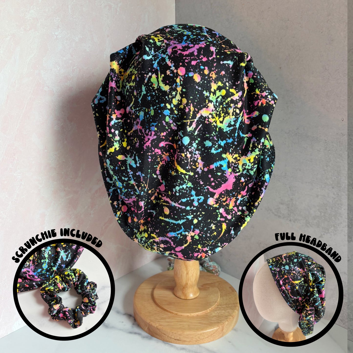 Rainbow Splatter Scrub Hat