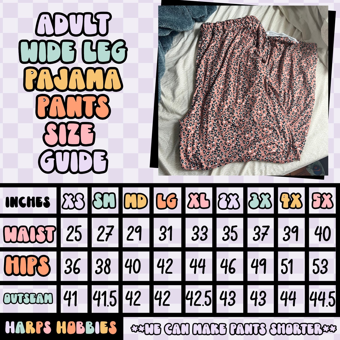 PRE ORDER lounge shorts/pants--adult unisex