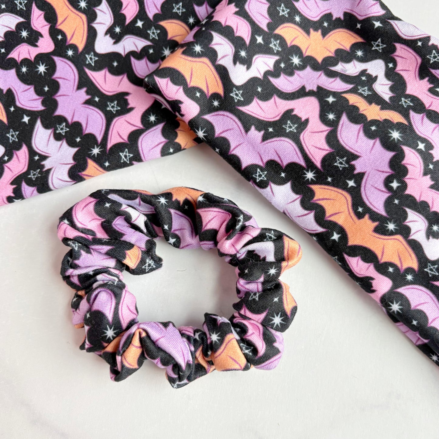 Bright Bats Scrunchie (Skinny)