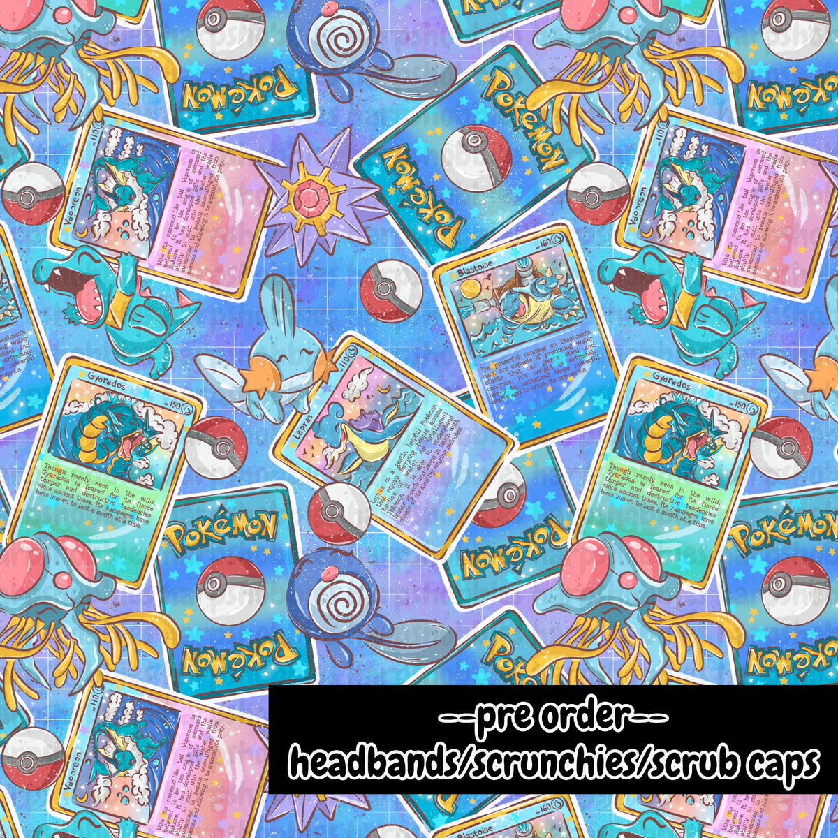 Pokémon Cards (headband/scrunchie/scrub cap)