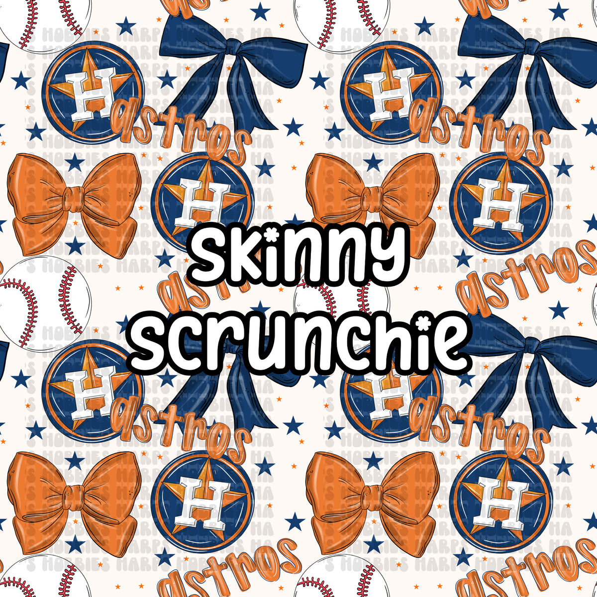Astros Bows Scrunchie (Skinny)