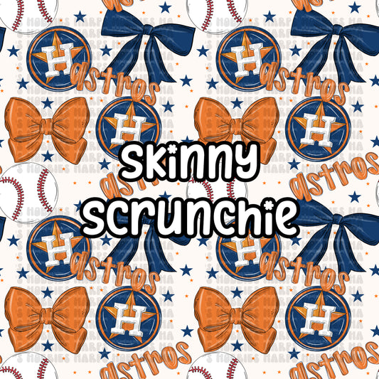 Astros Bows Scrunchie (Skinny)
