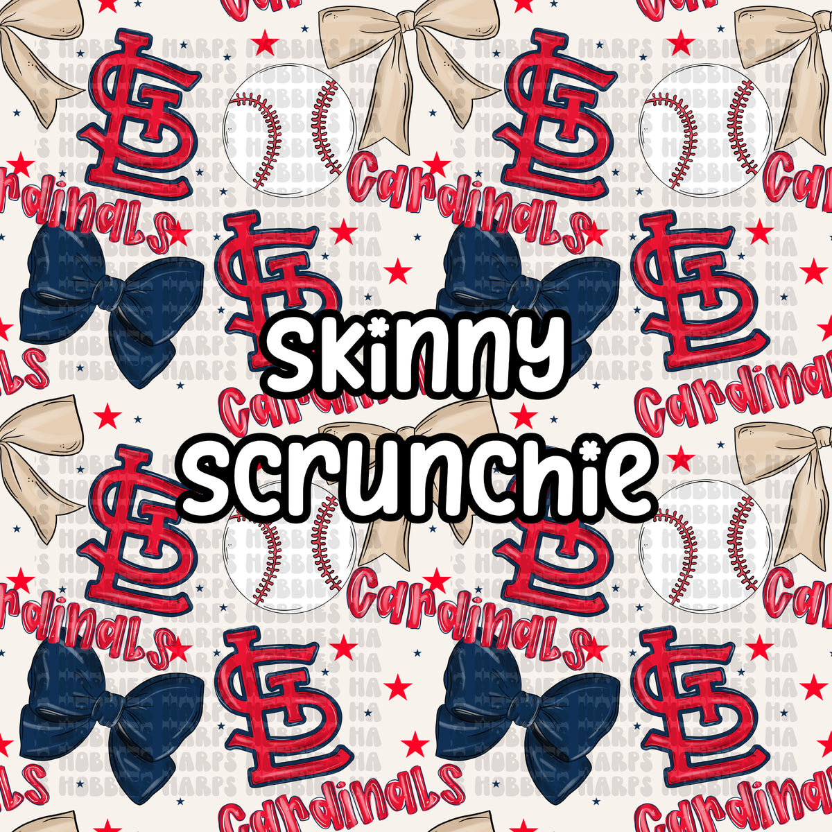 Cardinals Bows Scrunchie (Skinny)