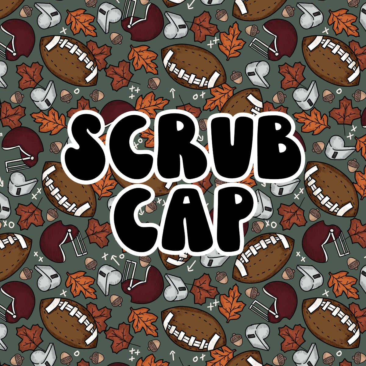 Green Football Scrub Cap