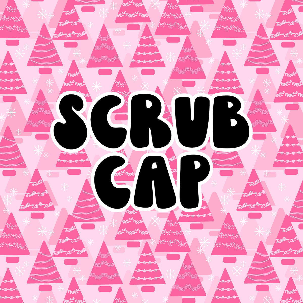 Pink Christmas Trees Scrub Cap