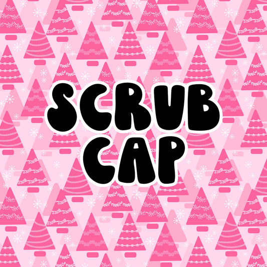 Pink Christmas Trees Scrub Cap