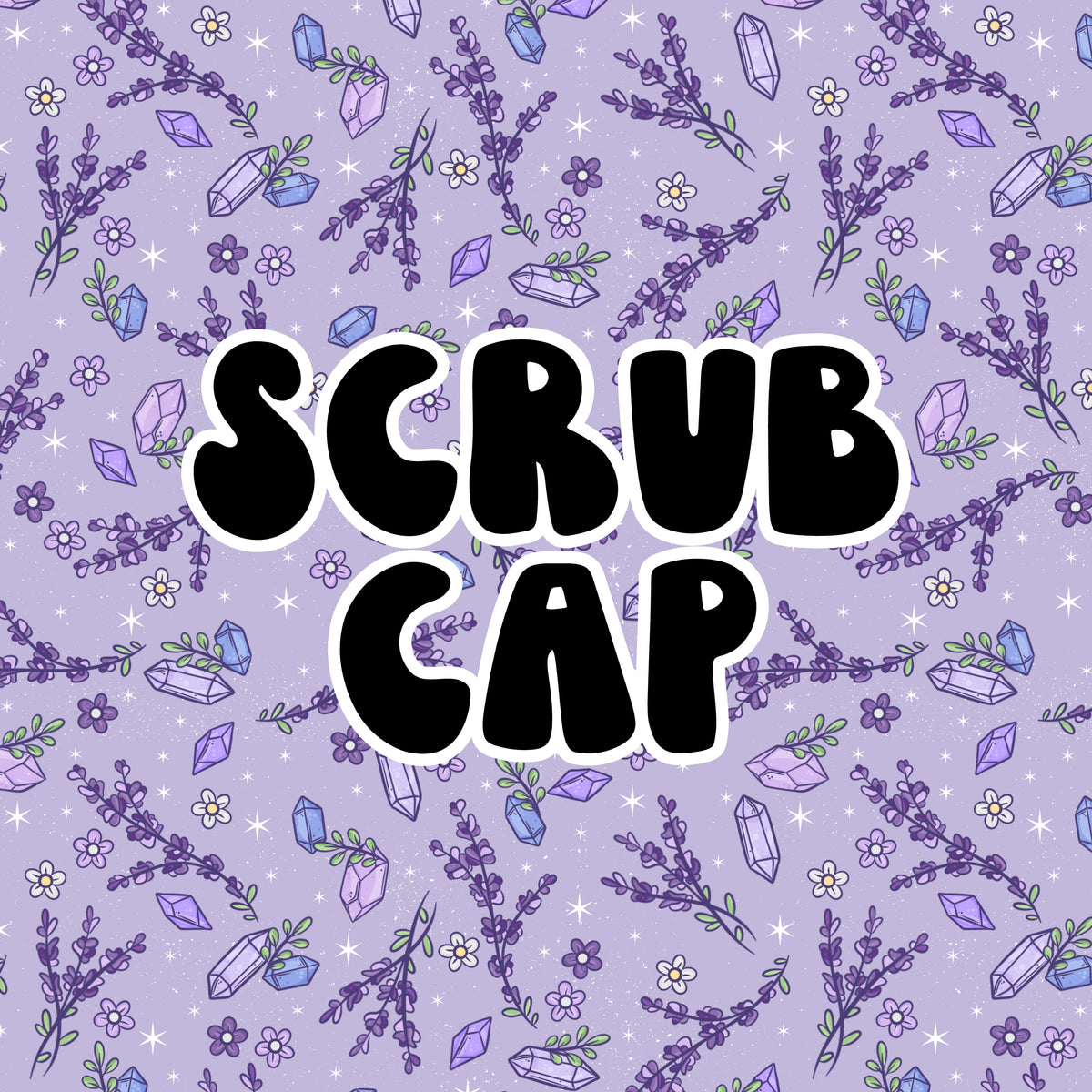 Lavender Gems Scrub Cap
