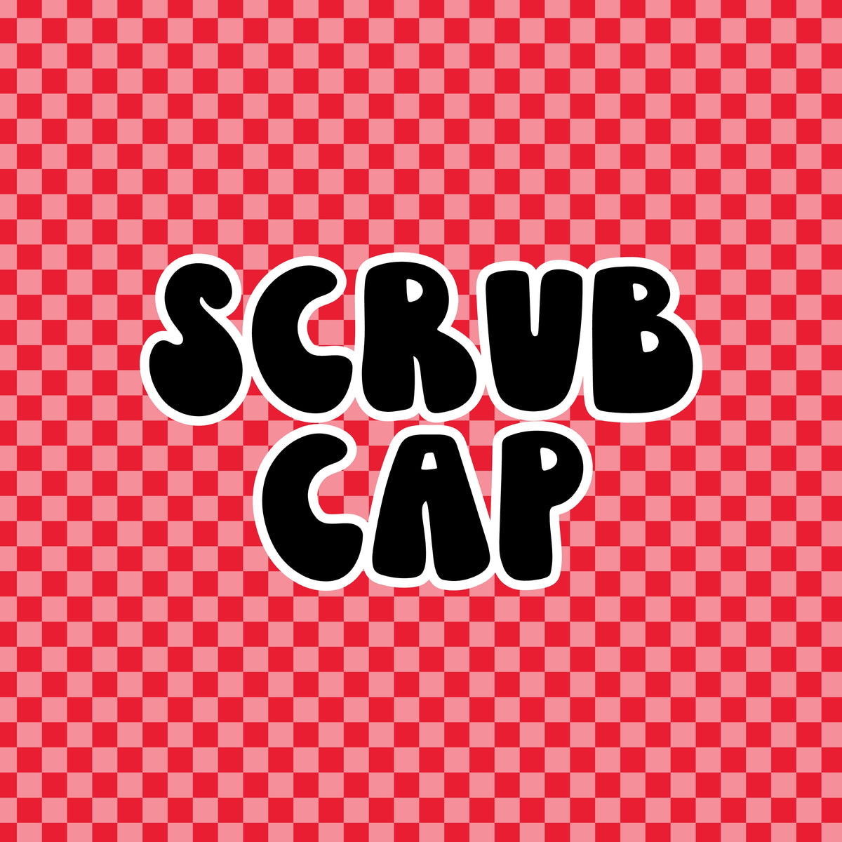 Red Checkered Scrub Cap