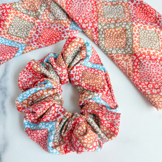 Fall Floral Patchwork Scrunchie (Regular)