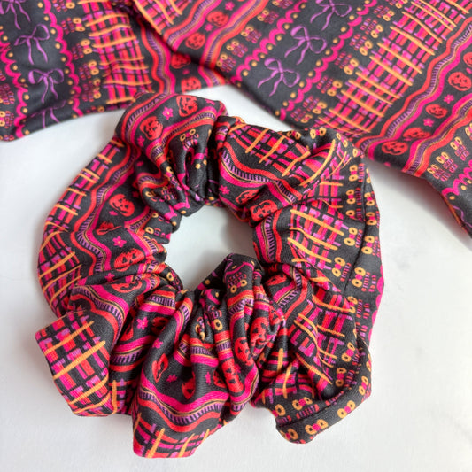 Neon Halloween Stripes Scrunchie (Regular)